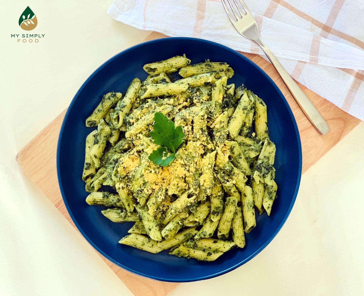 Recipe for vegan pasta with spinach - My Simply Food